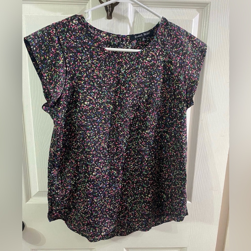Sweet Rain Women’s Small Paint Spatter Blouse
